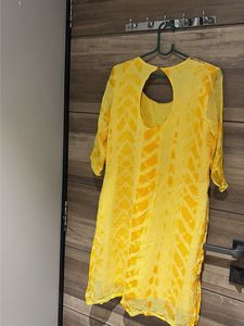 Elegant Yellow Embroidered Kurti