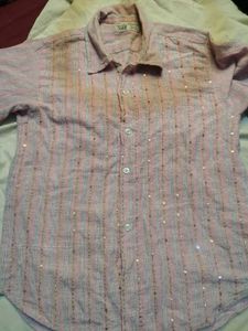 Y2k Sequenc Peach Pink Shirt