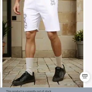 Cute Teddy Bear White Shorts