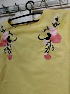 Yellow Embroidered top