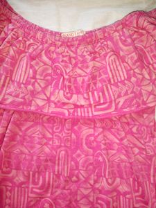 Boho Off-the-Shoulder Pink Tribal Print Top