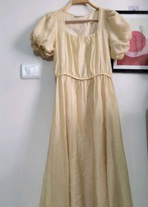Vintage Inspired Puff Sleeve Square Neck Dress