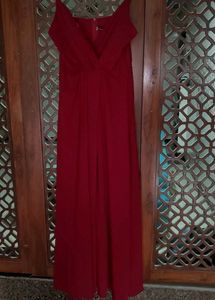 Mid-Split Red Gown