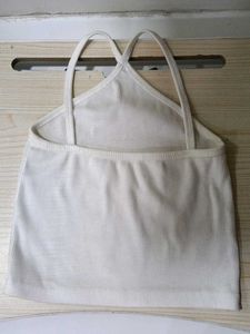 White Ribbed Halter Neck Tank Top
