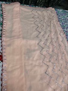 combo of 2 designer saree peach and baby pink