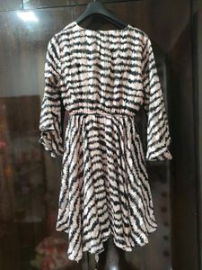 Stylish Printed Bell Sleeve Wrap Dress