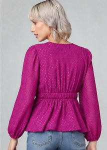 Chic Magenta Peplum Blouse