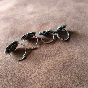 Oxidized Silver Jhumka and Ring Set