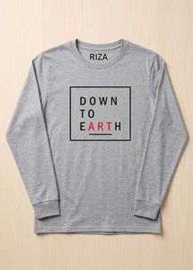 Graphic Print T-Shirt - "DOWN TO EARTH"