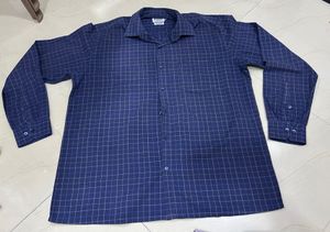 Men's Blue Checkered Formal Shirt