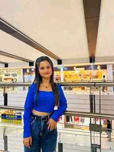 Blue Square Neck Long Sleeve Crop Top