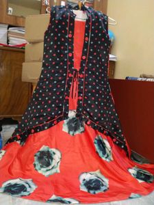 Stylish Polka Dot & Floral Dress