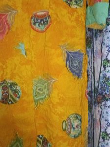 Vibrant Yellow &amp; Teal Printed Kurta