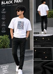 Premium Black Skinny Fit Pants for Men | Stylish S