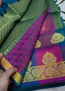 Colorful Checked Weave Saree