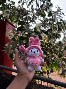 crochet bunny keychain