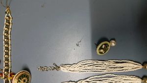 Elegant Pearl and Enamel Necklace Set