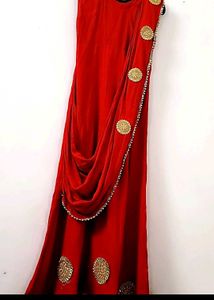 Women's Red Flared Designer Ethnic Kurta | "size 3