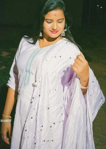Elegant Lavender Kurta Set with Dupatta