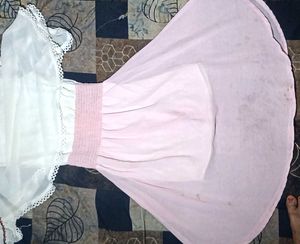 White Lace Top &amp; Pink silk perfect  beautiful look