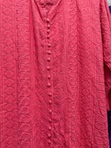 Full body Pink Embroidered Kurta