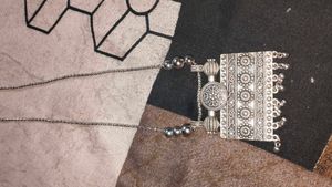 Boho Silver Oxidized Pendant Necklace