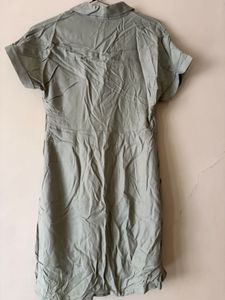 Olive Green Utility Shirt Dress