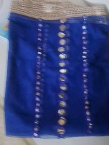 Royal Blue Dupatta with Mirror Work