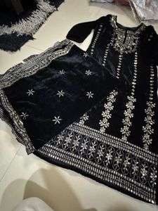 Elegant Black Velvet Salwar Suit