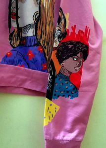 🎀Unique Graphic Print Crop Hoodie
