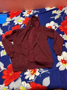 Maroon Zip-Up Hoodie