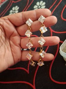 Sparkling Diamond Drop Earrings