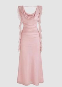 Littlebox Elegant Pink Ruffle Detail Dress