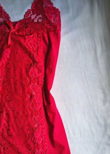 Stunning Red Lace Camisole Slip