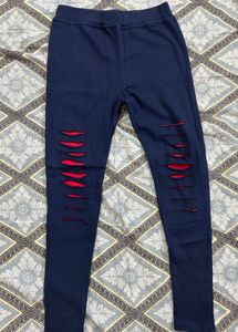 Blue Ripped Skinny Pants