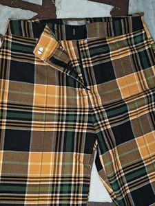 Stylish Plaid Flare Pants