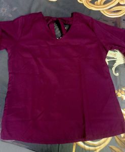 purple Ruffle Sleeve Top