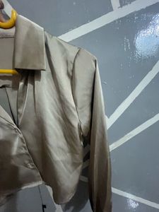 Satin Cropped Shirt