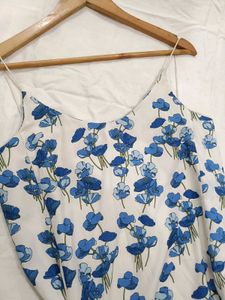 Floral White Midi Slip Dress