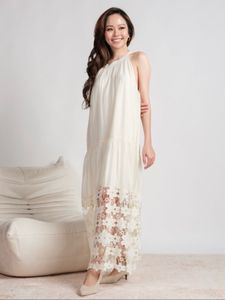 Daisy Boho Lace Trim Maxi Dress
