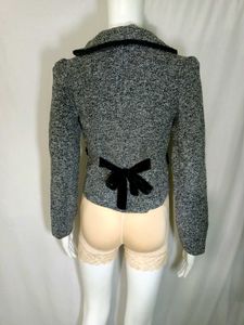 Chic Tweed Blazer with Black Trim XS