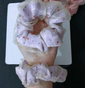 Polka Dot Scrunchies Pack Of 6