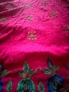Pure cotton Pink Embroidered Anarkali Suit