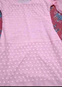 Elegant Pink Chikankari Kurta