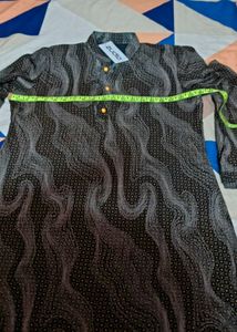 Stylish Black Kurta with Unique Print