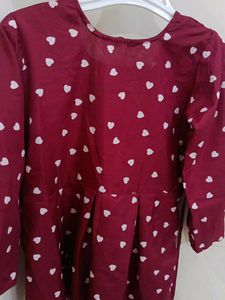 Maroon Heart Peplum Top