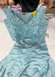 satin handwork fish cut lehanga choli