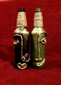 Handcrafted Decorative Face Bottle Art Showpiece (