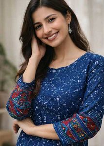 Elegant Blue Printed Kurta