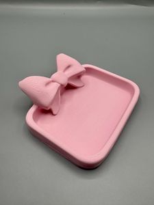 Cute Pink Bow Jewelry Organizer Tray